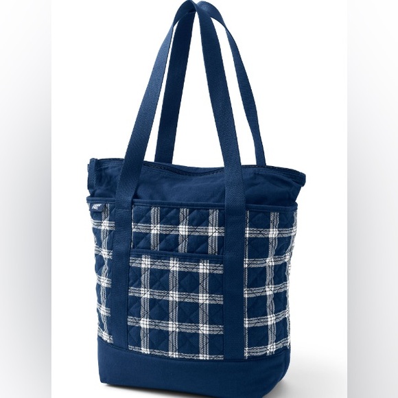 LANDS END Large Classic Quilted Tote Bag - Picture 1 of 12